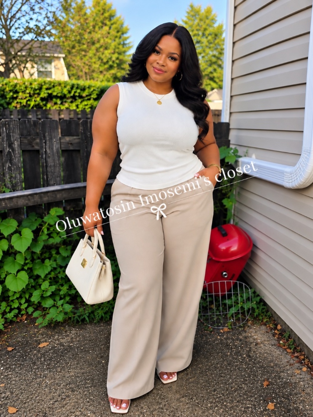Cream Ribbed Sleeveless Top